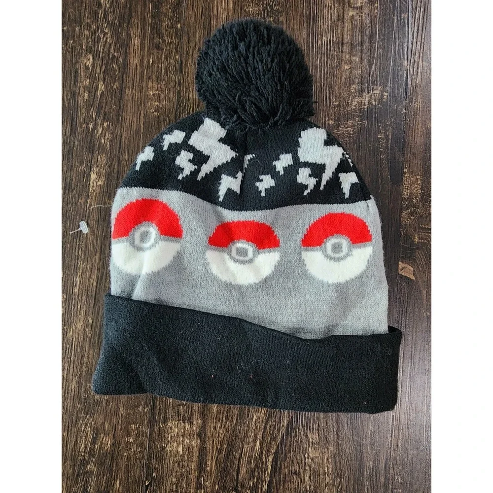Pokémon Pikachu Beanie Winter Pom Pom Hat Youth L/XL